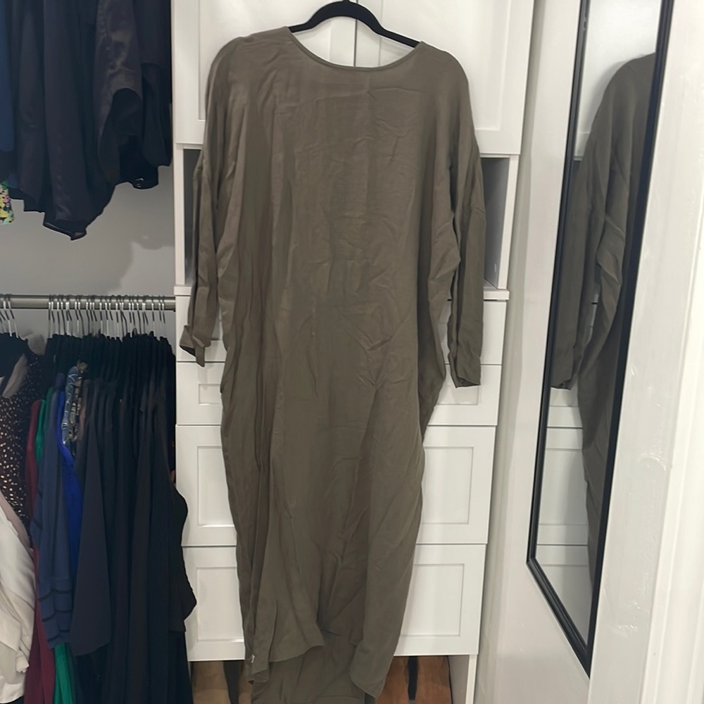 Black Crane Olive Long Sleeve Maxi Dress - Women